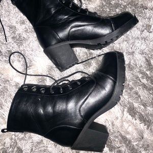F21 Combat Heeled Boots size 10